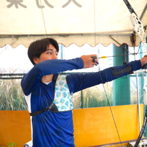 全国高校選抜大会　アーチェリー男子　考えて射つ力全国８位の真価　立道諒（大分東明２年）　【大分県】