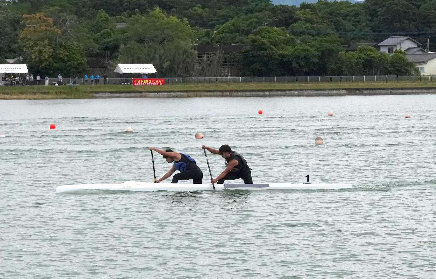 九州大会　カヌー男子　九州５位の先に見据える全国　大石真理・江口日陽（大分舞鶴）　【大分県】