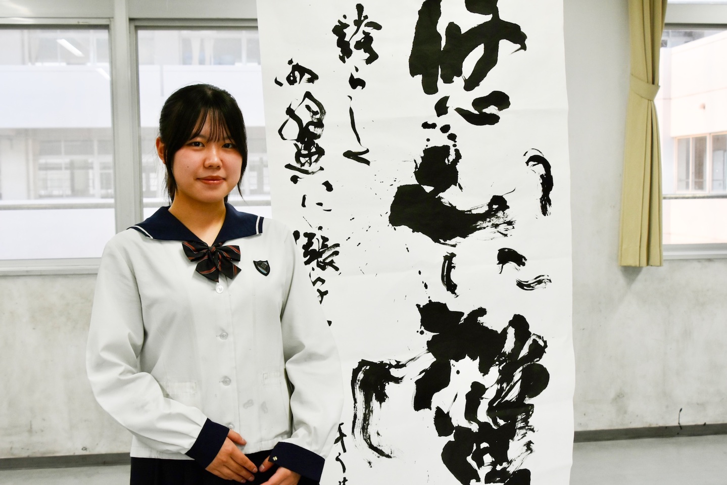 大分南高校書道部　久保平芽生（３年）　涙を力に　人生を変えた書との出合い　【大分県】