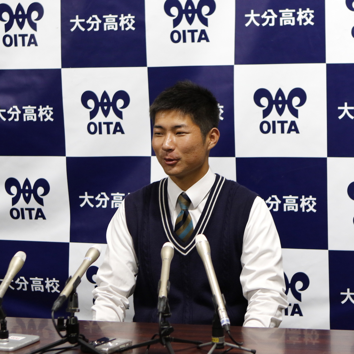 江川侑斗（大分高校３年）　育成１位で楽天へ　１軍での活躍を誓う