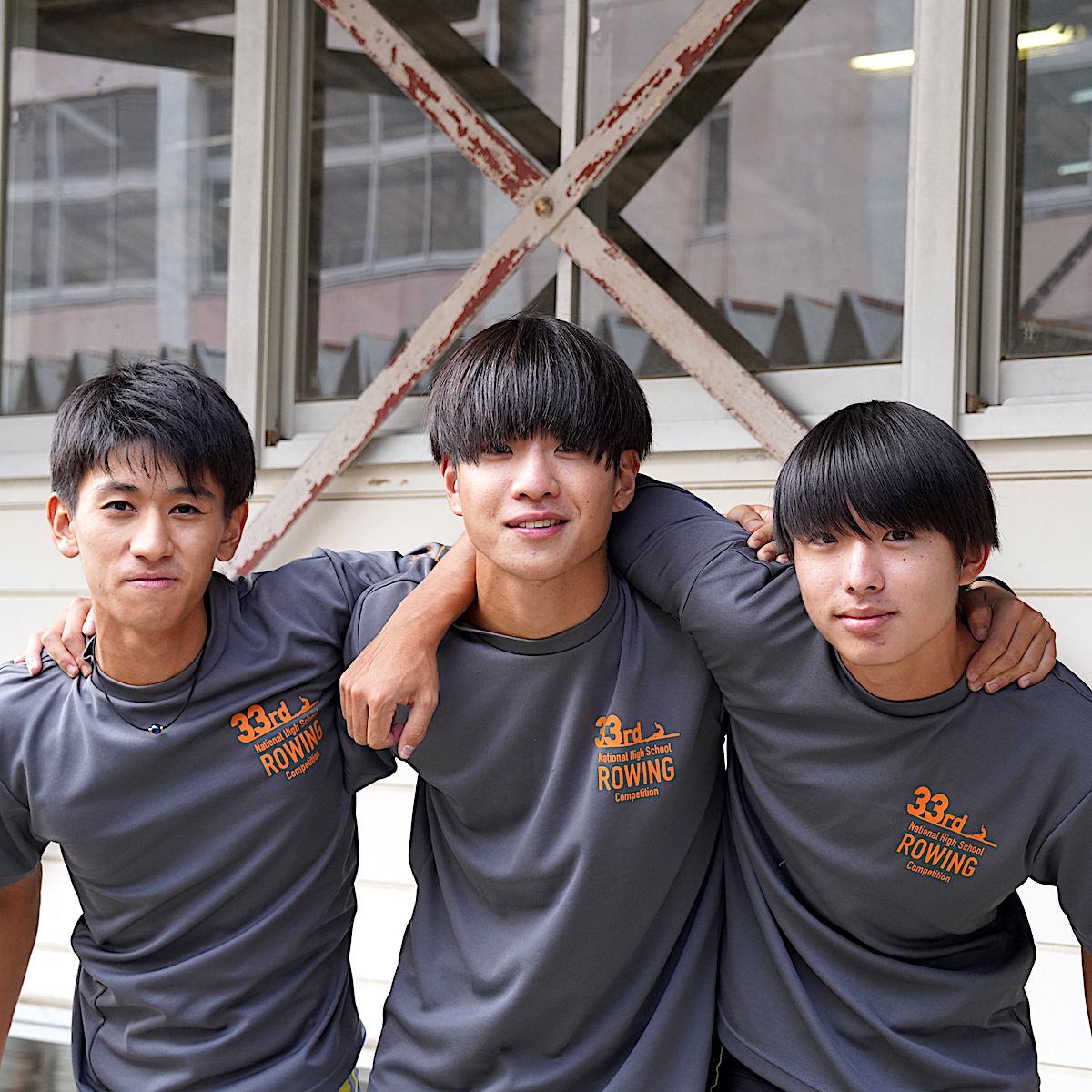 国体　ボート少年男子　高校３年間の集大成となる日田三隈の３選手